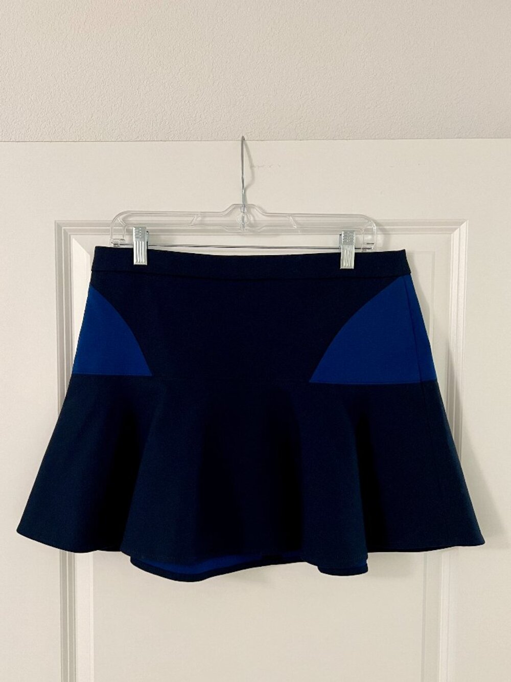 Club Monaco Navy Blue Wool Ruffle Peplum Mini Skirt